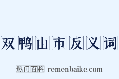 双鸭山市反义词是什么意思的图片